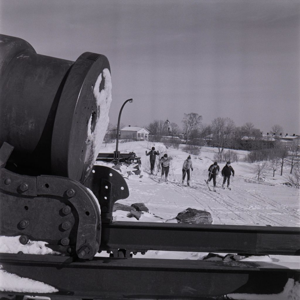 Skidåkare vintern 1960