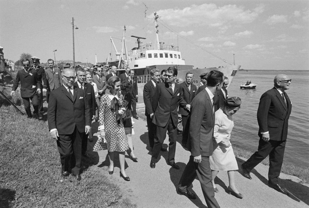 Belgiens kung Baudouin och drottning Fabiola besöker Sveaborg i juni 1969