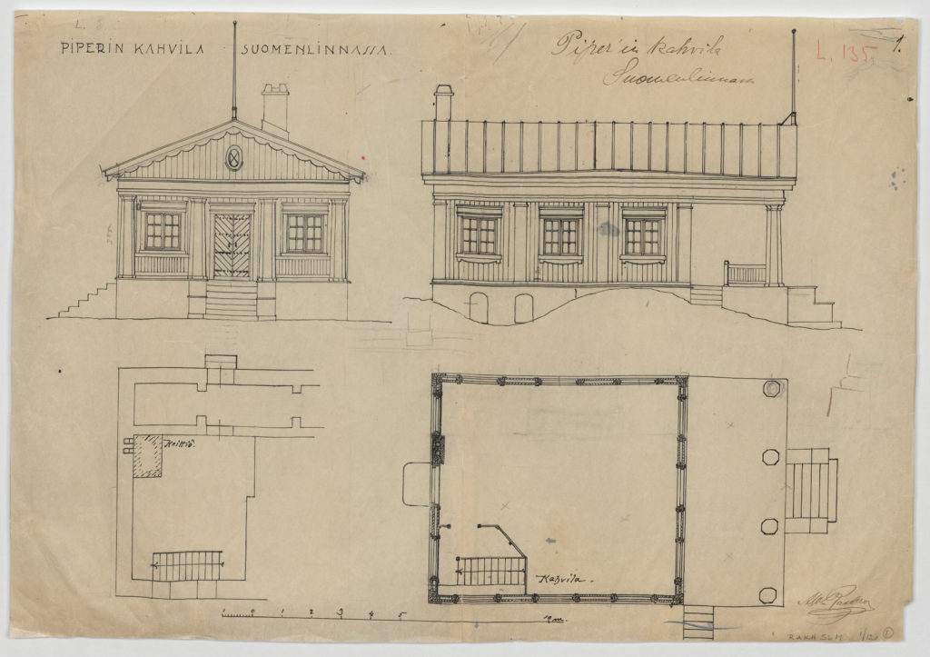 ritning av byggnad fasad och bottenplan