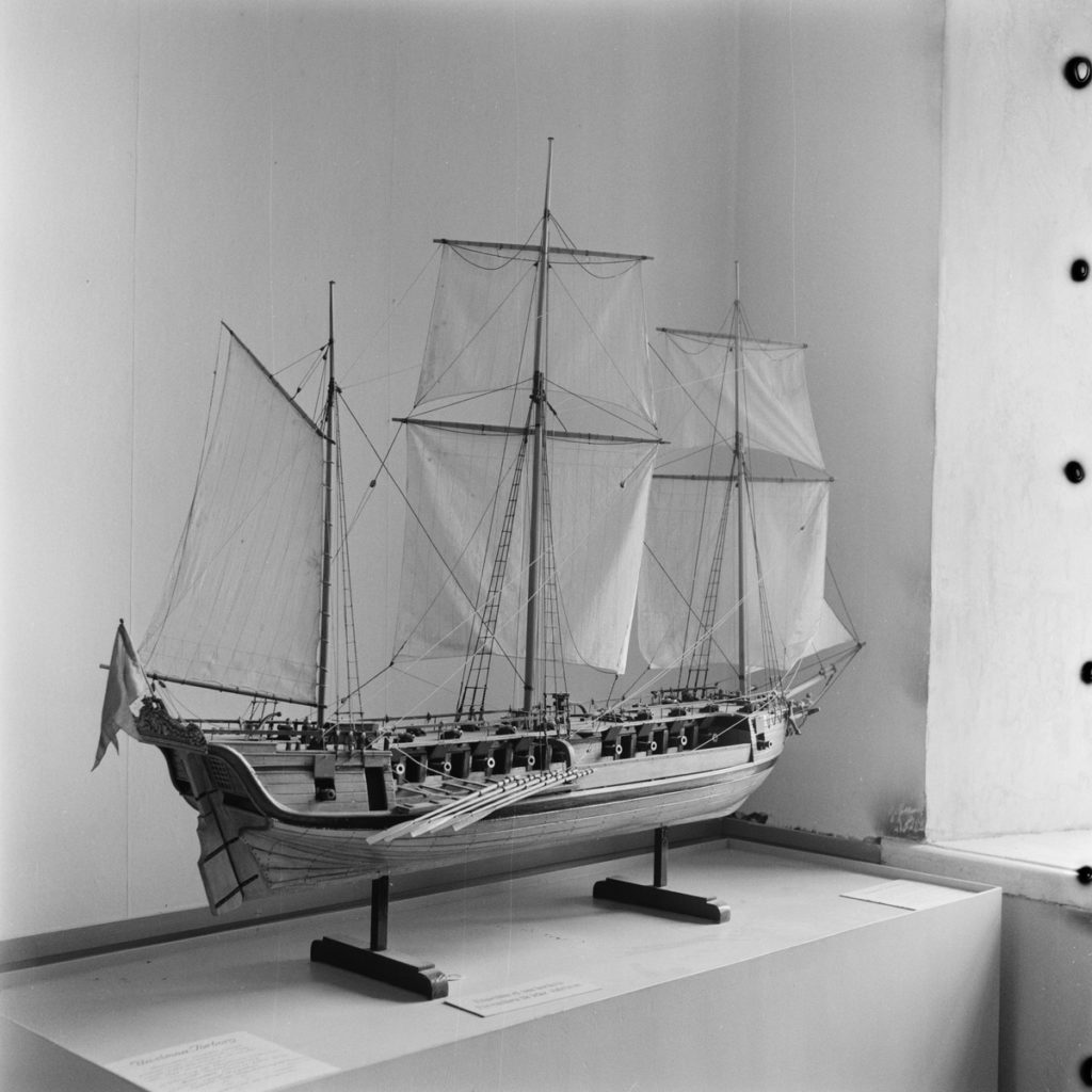 Miniatyrskepp på Ehrensvärdmuseet 1955